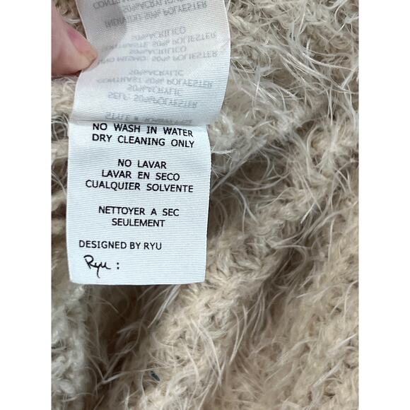 Ryu: Boho Lace Style Back Open Knit Cardigan Women's Size M/L Western Festival - Picture 7 of 10